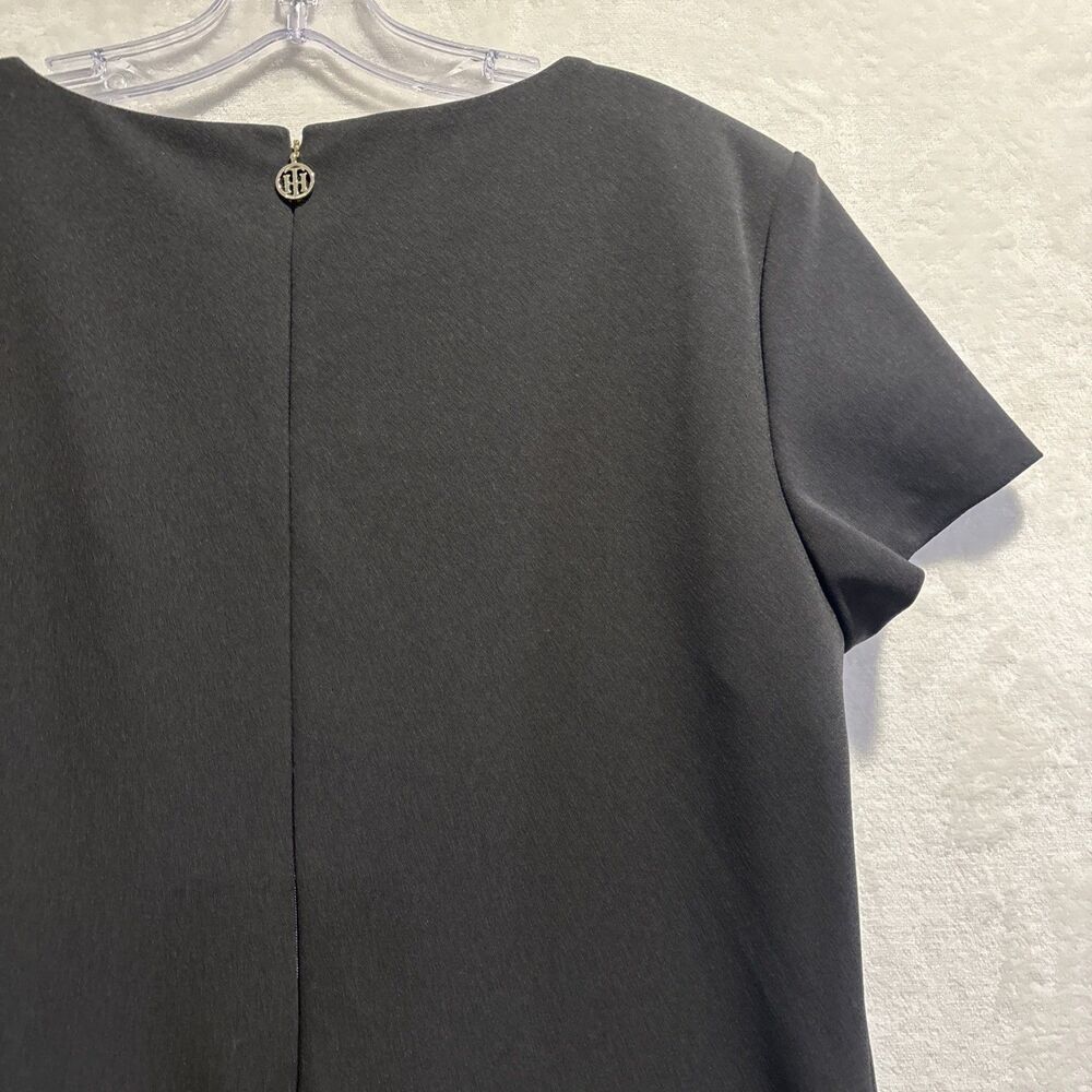 TOMMY HILFIGER Short Sleeve Stretch Crewneck Black Sheath Dress Womens 14 Career - Picture 8 of 13